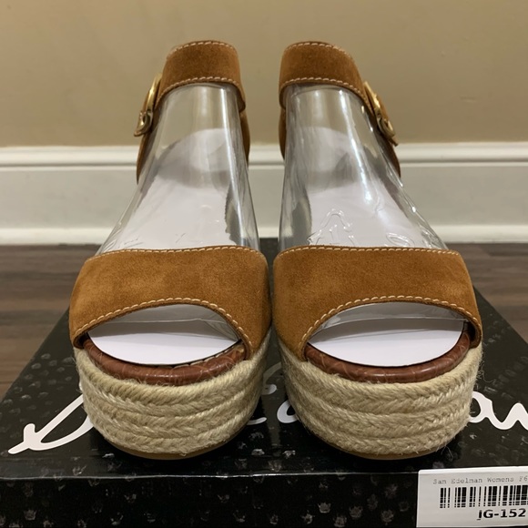 Sam Edelman Brown & Tan Dimitree Espadrille Wedge Sandals Size 10 - Picture 7 of 12